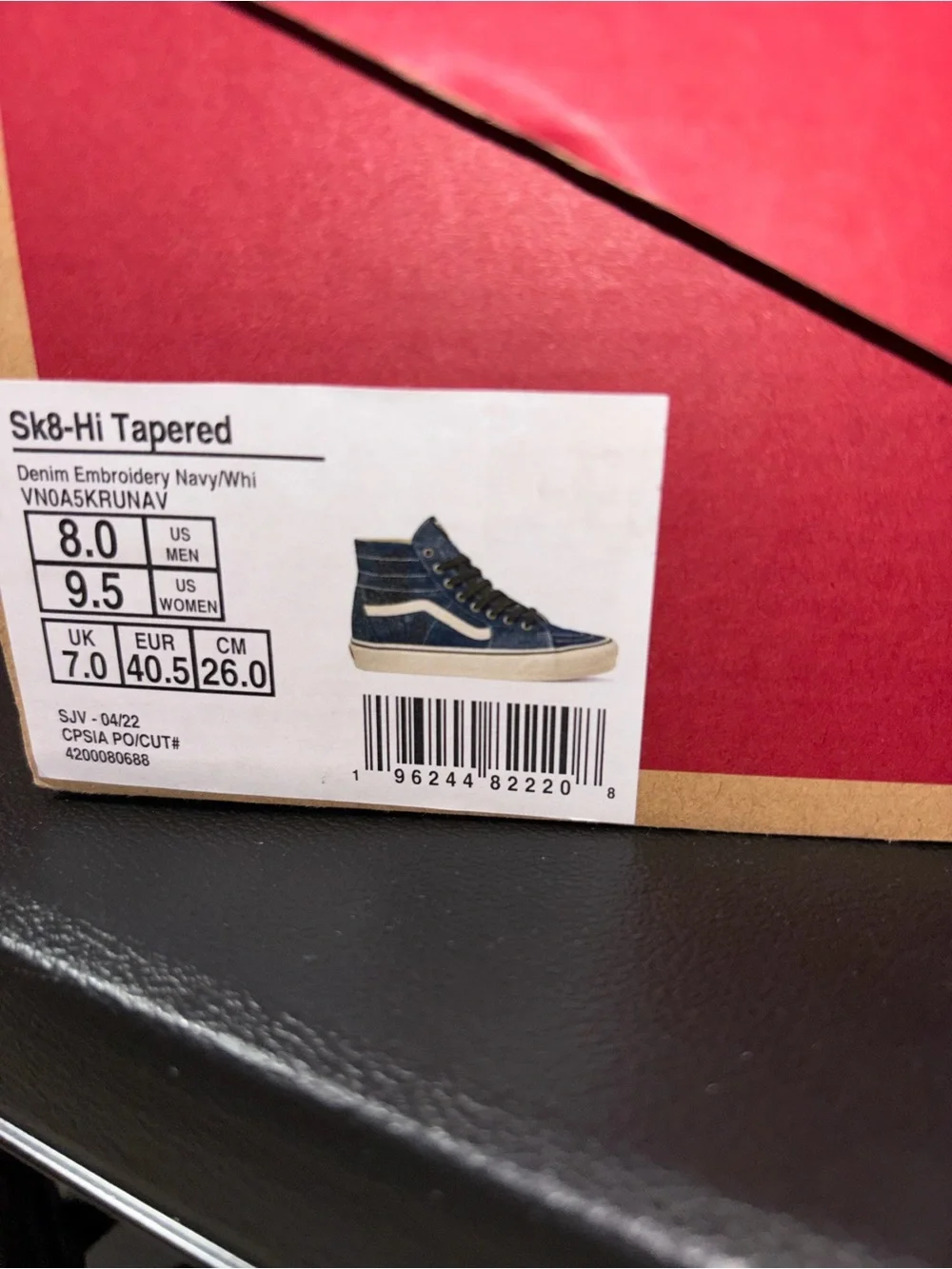 Vans Sk8-Hi Tapered sz 8.0 Men’s 9.5 Woman